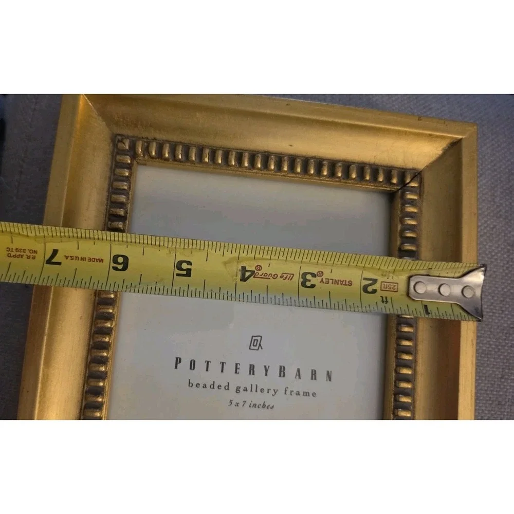 Pottery Barn Gold Beaded Gallery Frame 5x7 Vintage Antique Style Old Money